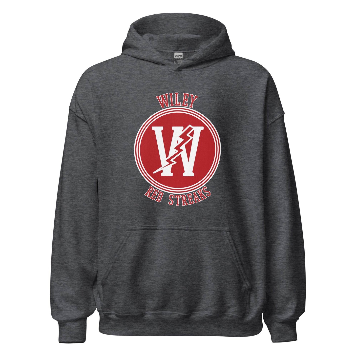 Wiley HS Red Streaks - center court design - Unisex Hoodie - EdgyHaute