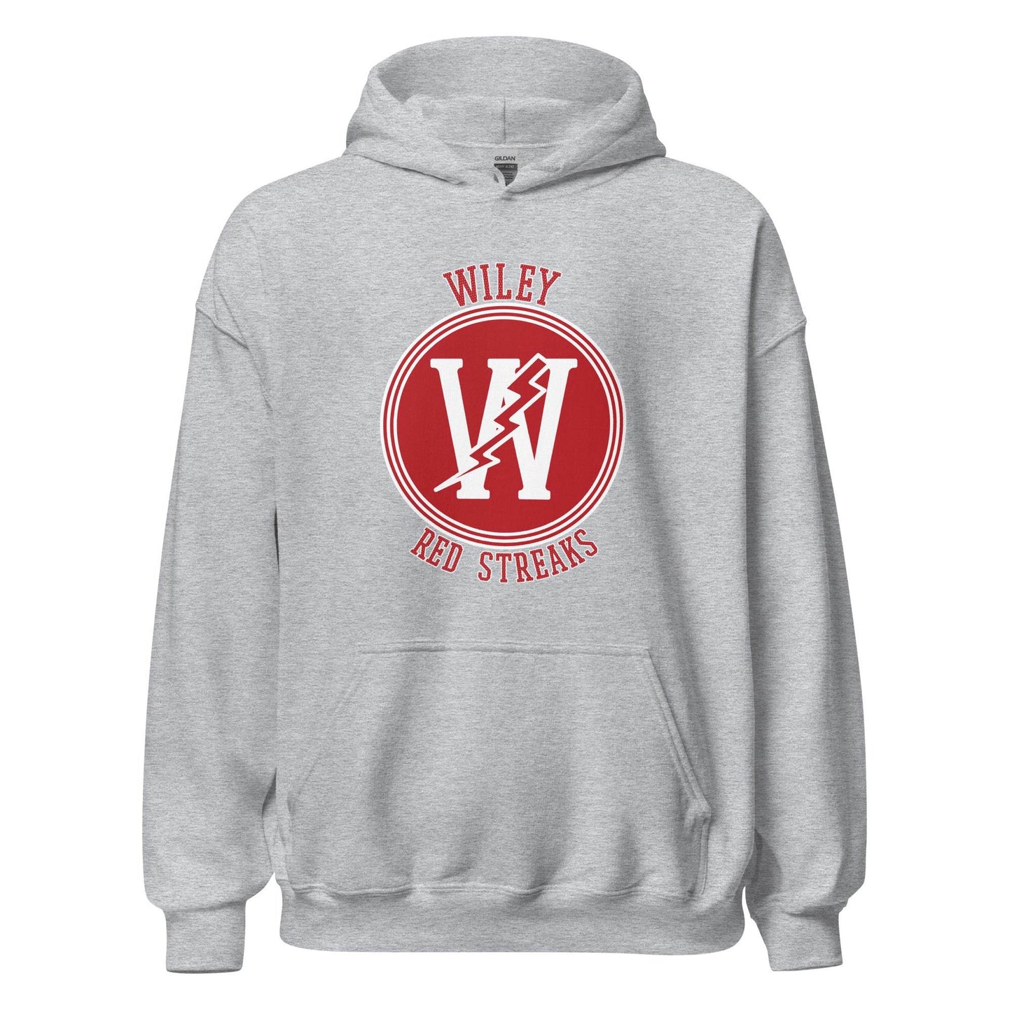 Wiley HS Red Streaks - center court design - Unisex Hoodie - EdgyHaute