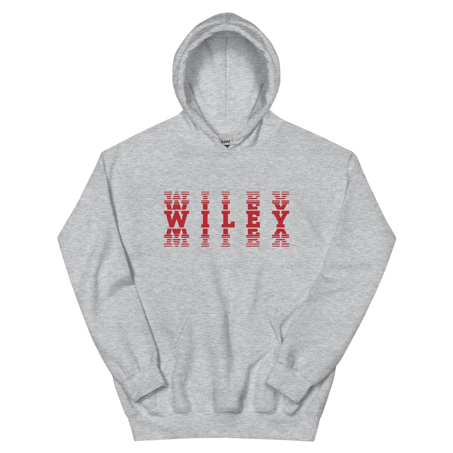 Wiley HS Red Streaks - faded text - Unisex Hoodie - EdgyHaute