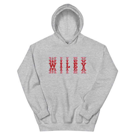 Wiley HS Red Streaks - faded text  -  Unisex Hoodie - EdgyHaute