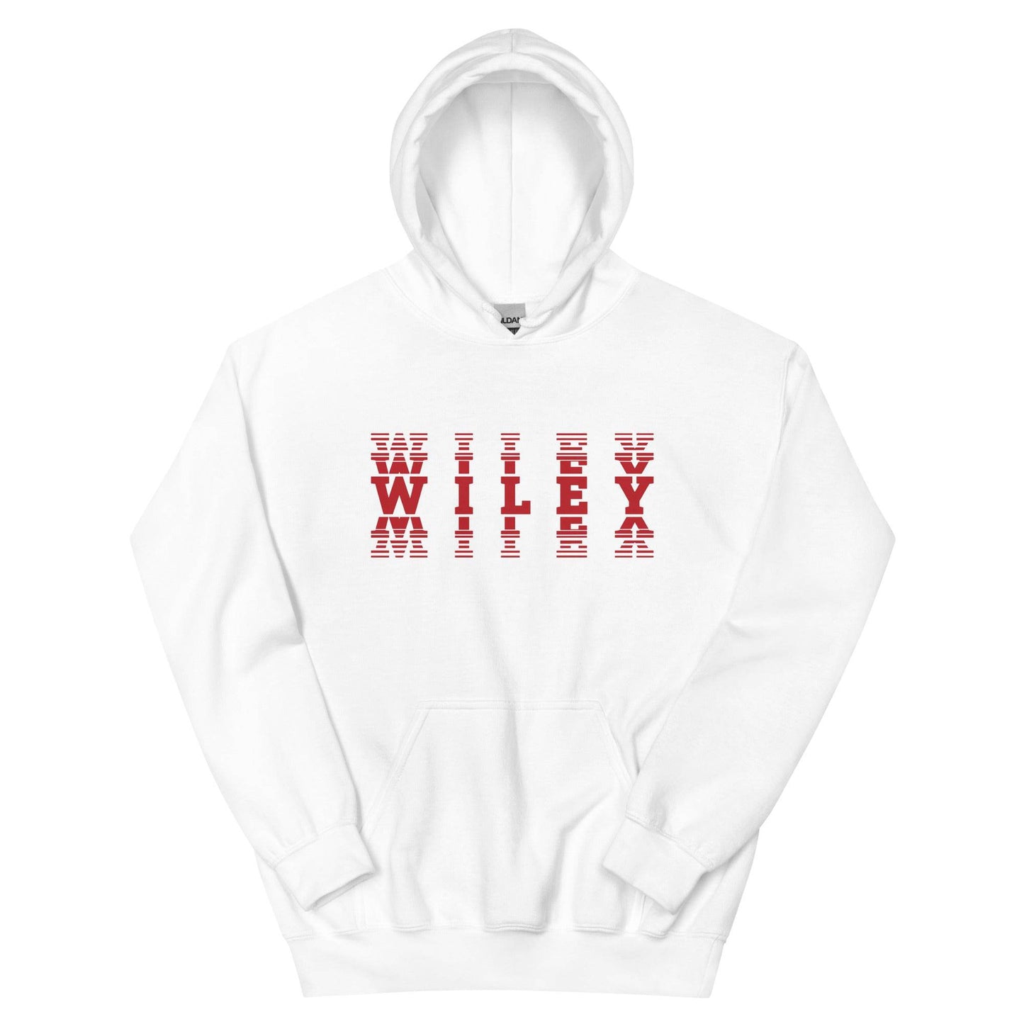 Wiley HS Red Streaks - faded text - Unisex Hoodie - EdgyHaute
