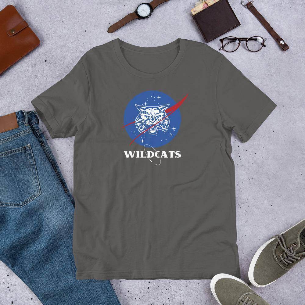 South Vermillion HS Wildcats - NASA inspired logo - Short-Sleeve Unisex T-Shirt - EdgyHaute