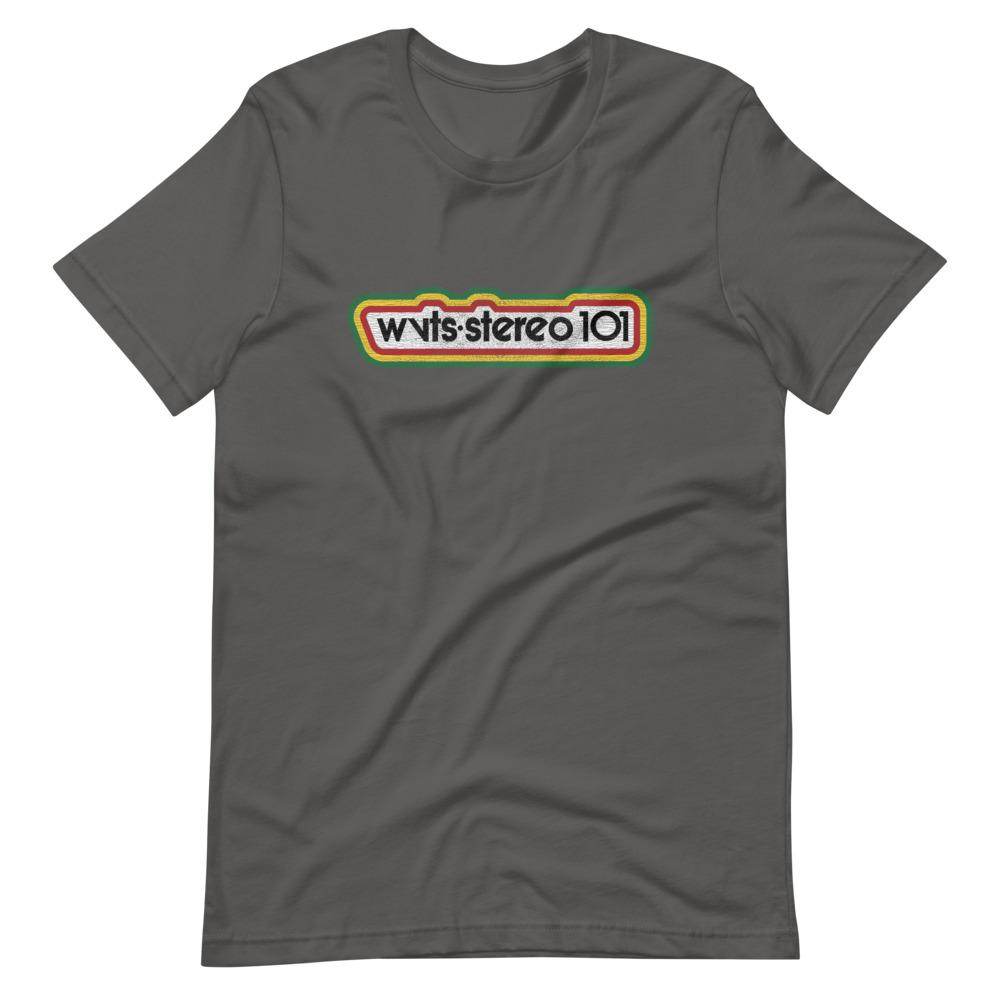 WVTS 101 - Stereo 101 (distressed) - Terre Haute Indiana - Short-Sleeve Unisex T-Shirt - EdgyHaute
