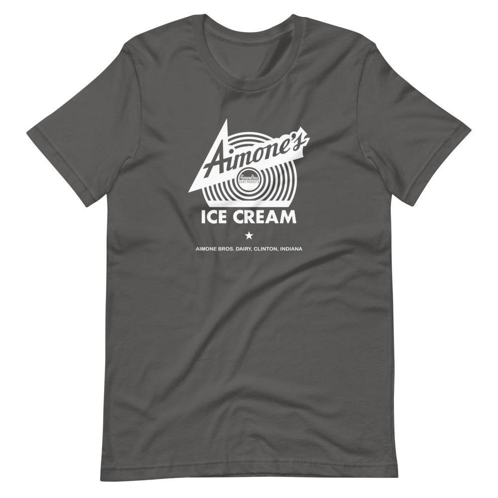 Aimone's Ice Cream (white) - Clinton Indiana - Short-Sleeve Unisex T-Shirt - EdgyHaute