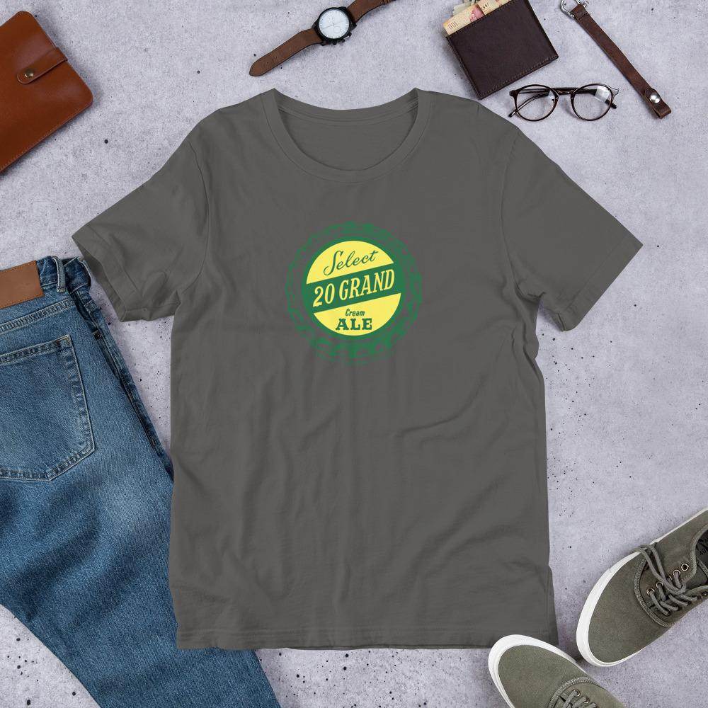 20 Grand Cream Ale (cap) - Terre Haute Indiana - Short-Sleeve Unisex T-Shirt - EdgyHaute
