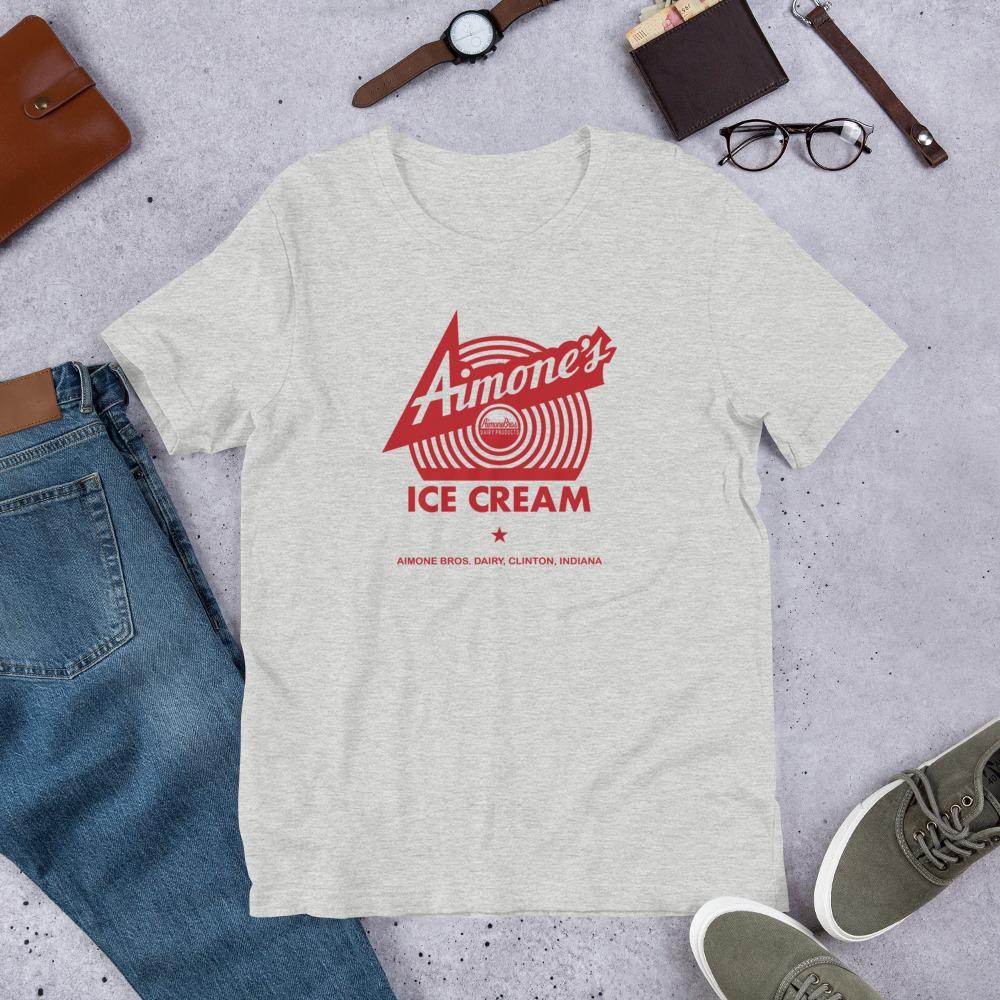 Aimone's Ice Cream (red) - Clinton Indiana - Short-Sleeve Unisex T-Shirt - EdgyHaute