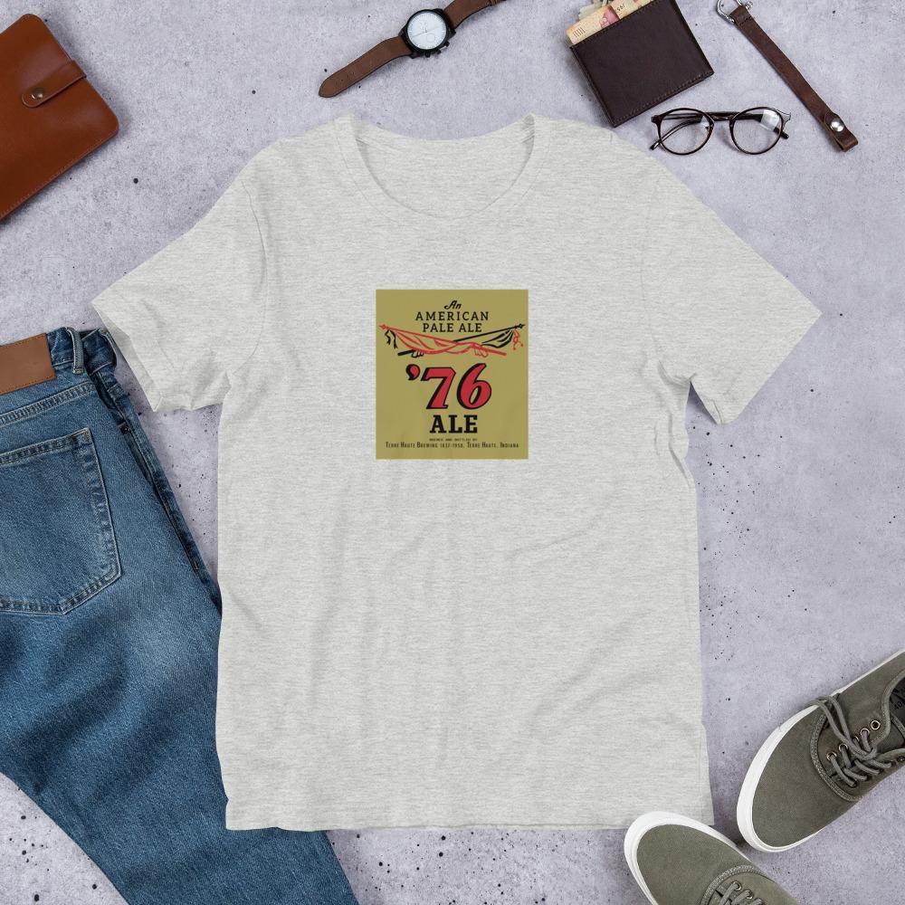 76 Ale (bottle label) - Terre Haute Indiana - Short-Sleeve Unisex T-Shirt - EdgyHaute