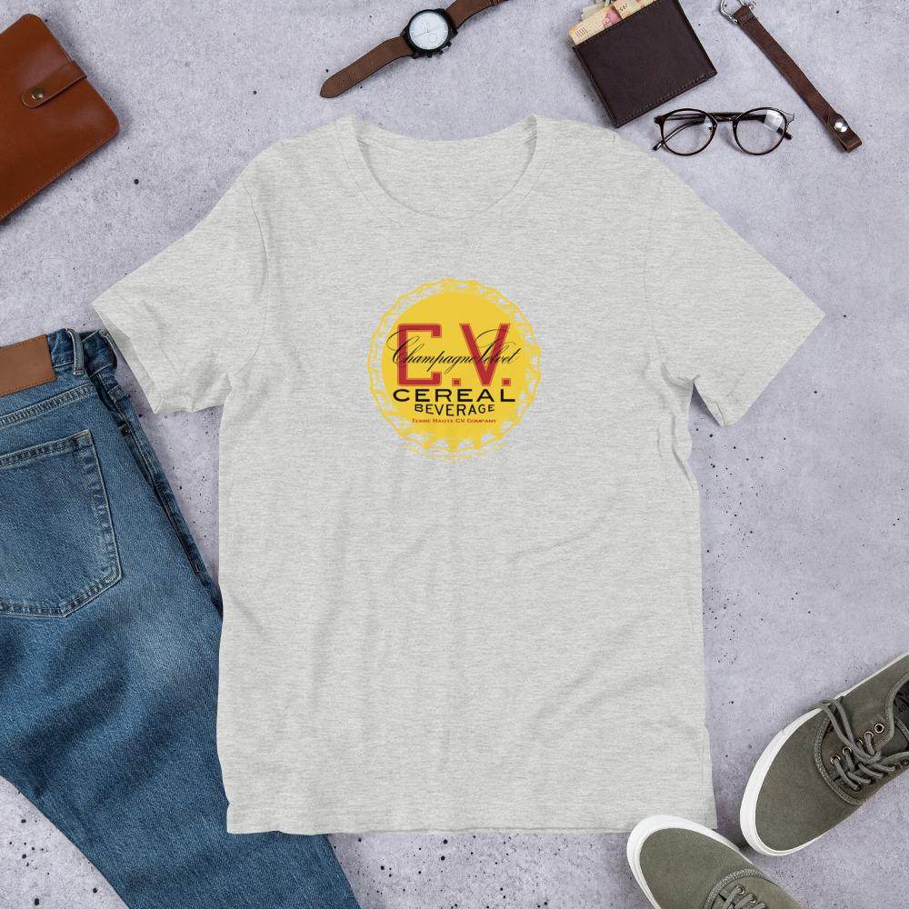 Champagne Velvet Cereal Beverage (cap) - Terre Haute Indiana - Short-Sleeve Unisex T-Shirt - EdgyHaute