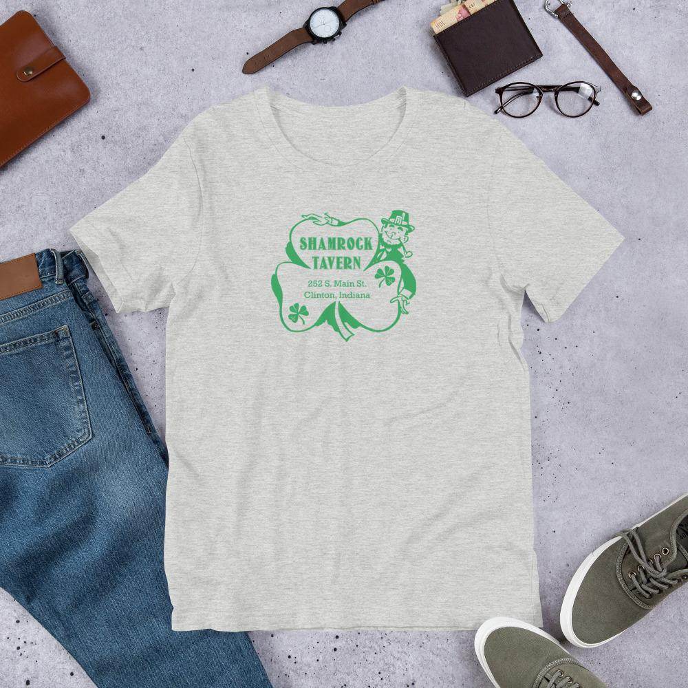 Shamrock Tavern (green) - Clinton Indiana - Short-Sleeve Unisex T-Shirt - EdgyHaute