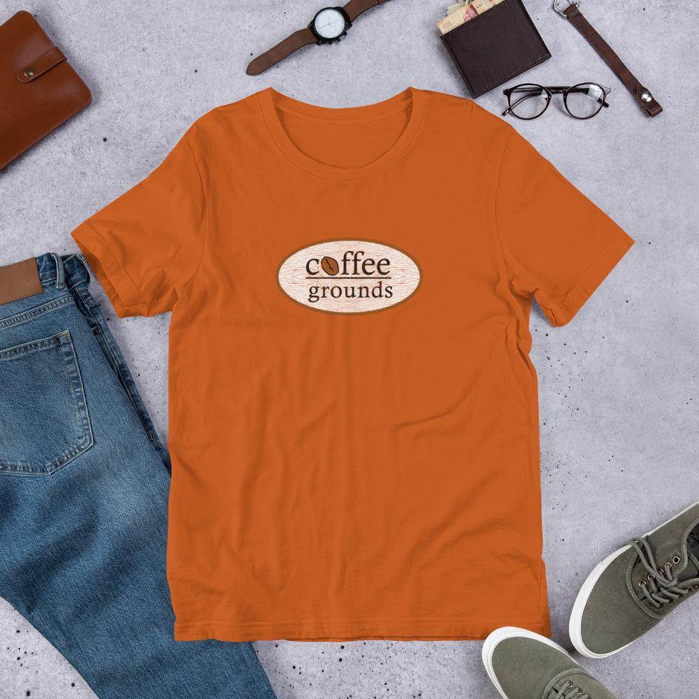 Coffee Grounds (distressed) - Terre Haute Indiana - Short-Sleeve Unisex T-Shirt - EdgyHaute