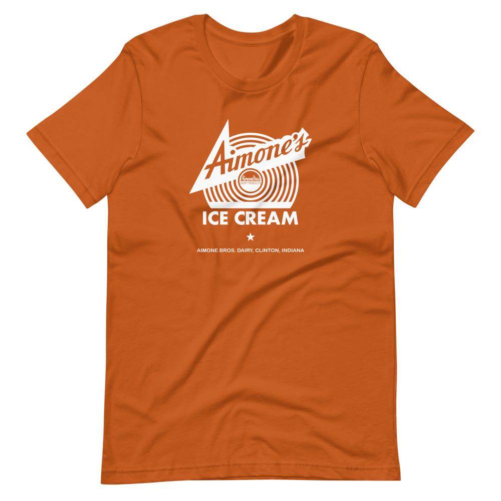 Aimone's Ice Cream (white) - Clinton Indiana - Short-Sleeve Unisex T-Shirt - EdgyHaute