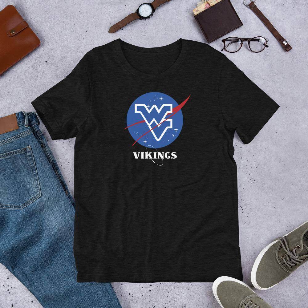 West Vigo HS Vikings - NASA inspired logo - Short-Sleeve Unisex T-Shirt - EdgyHaute