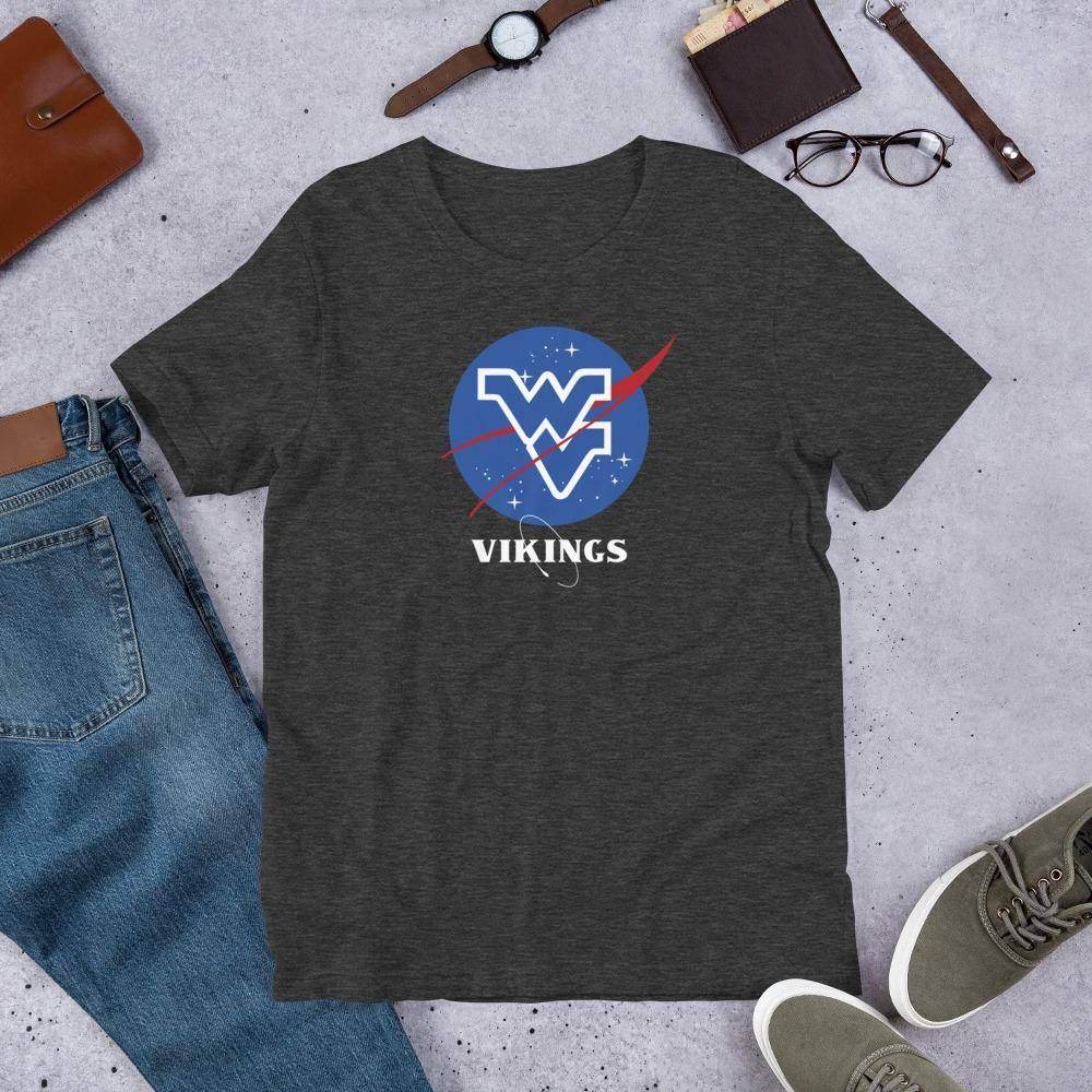 West Vigo HS Vikings - NASA inspired logo - Short-Sleeve Unisex T-Shirt - EdgyHaute