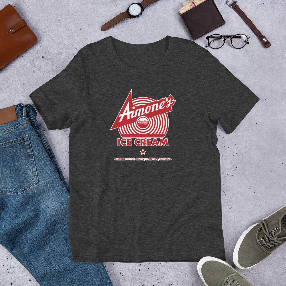 Aimone's Ice Cream (red) - Clinton Indiana - Short-Sleeve Unisex T-Shirt - EdgyHaute