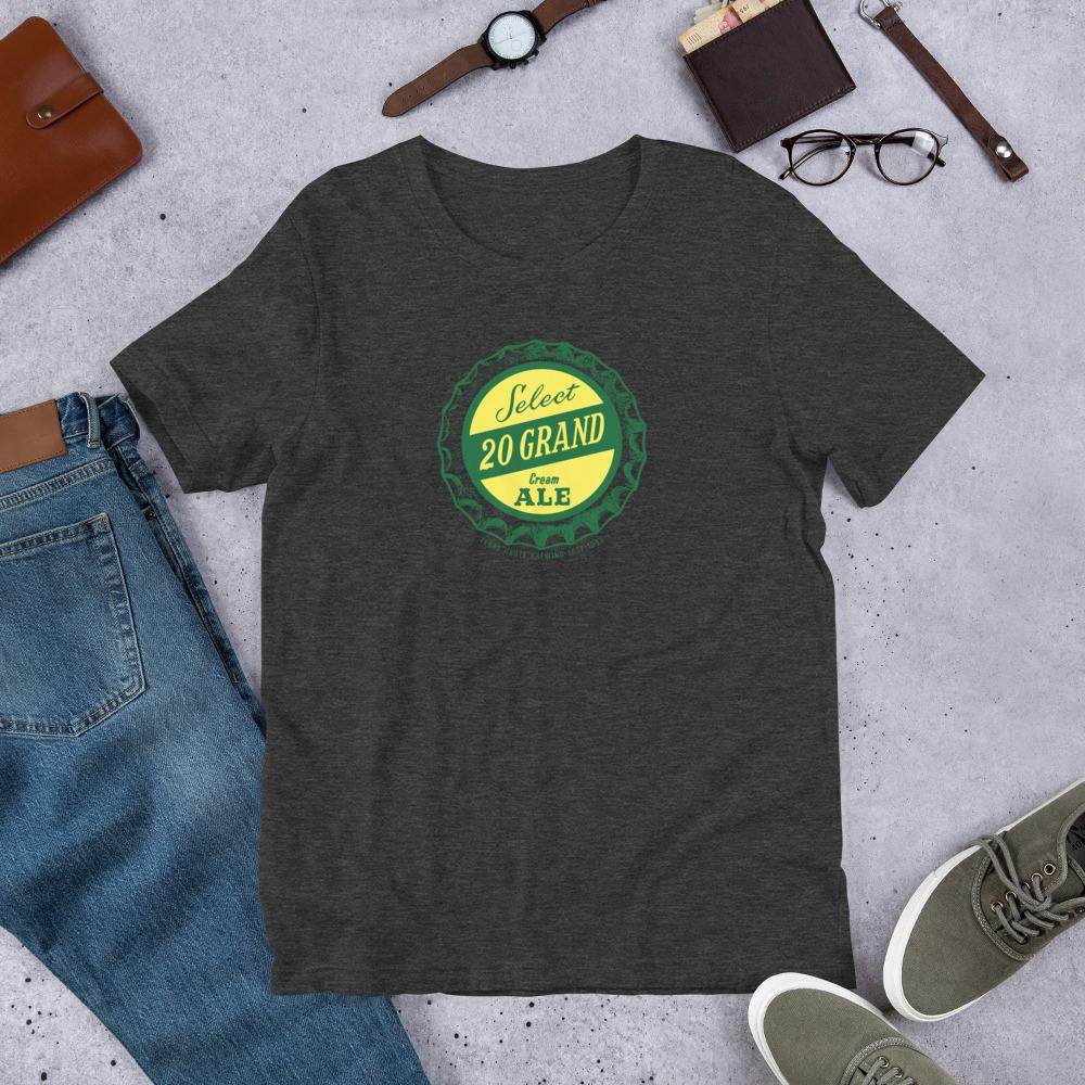 20 Grand Cream Ale (cap) - Terre Haute Indiana - Short-Sleeve Unisex T-Shirt - EdgyHaute