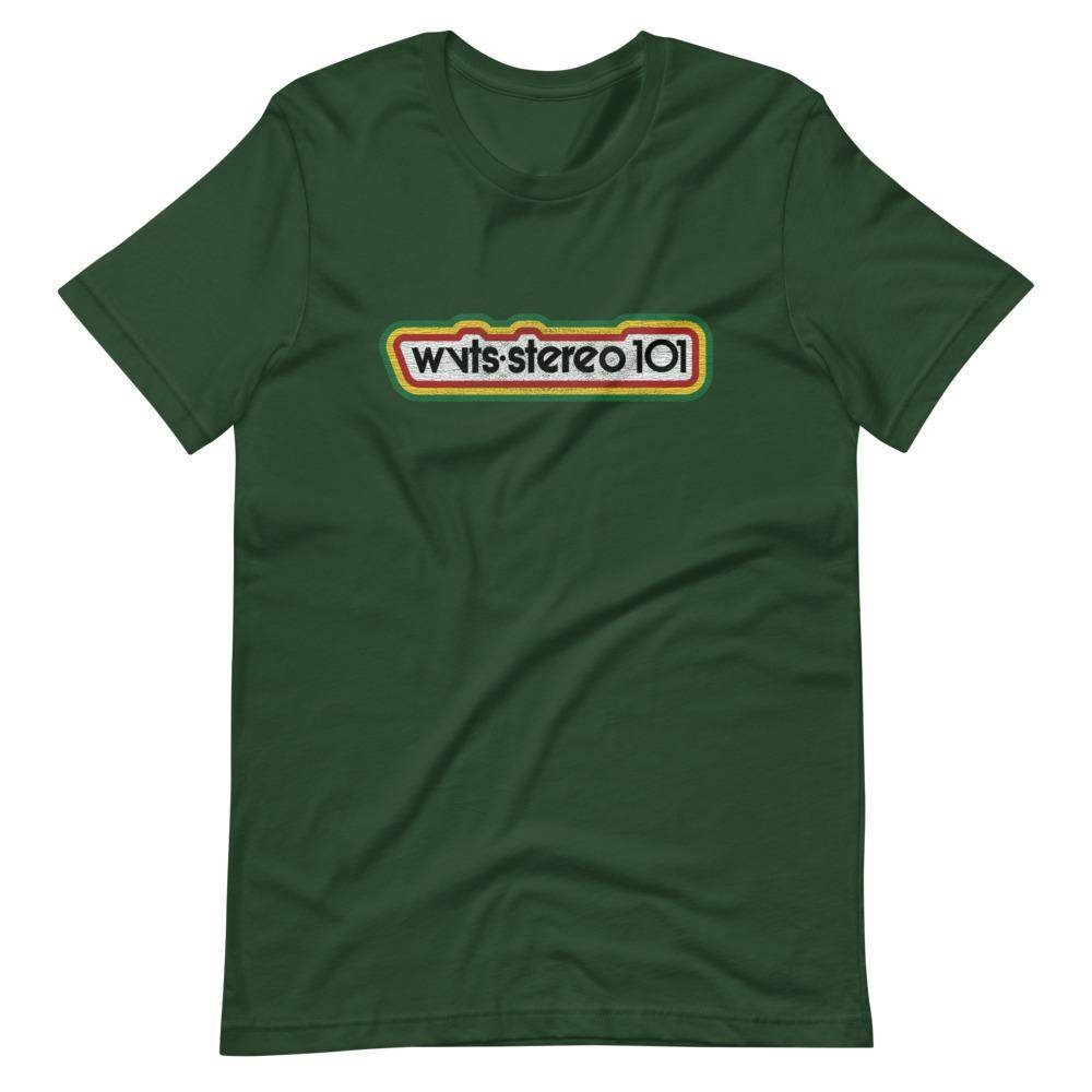WVTS 101 - Stereo 101 (distressed) - Terre Haute Indiana - Short-Sleeve Unisex T-Shirt - EdgyHaute
