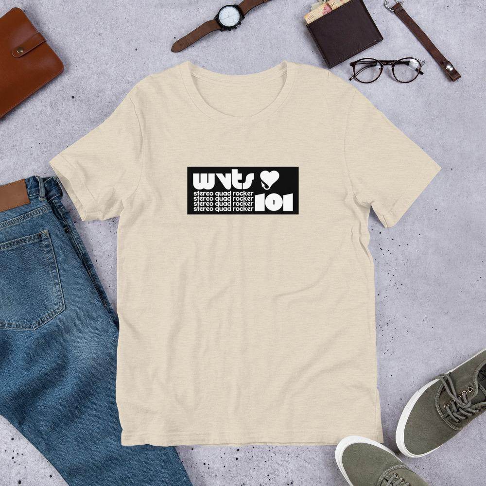 WVTS 101 - Stereo Quad Rocker - Terre Haute Indiana - Short-Sleeve Unisex T-Shirt - EdgyHaute