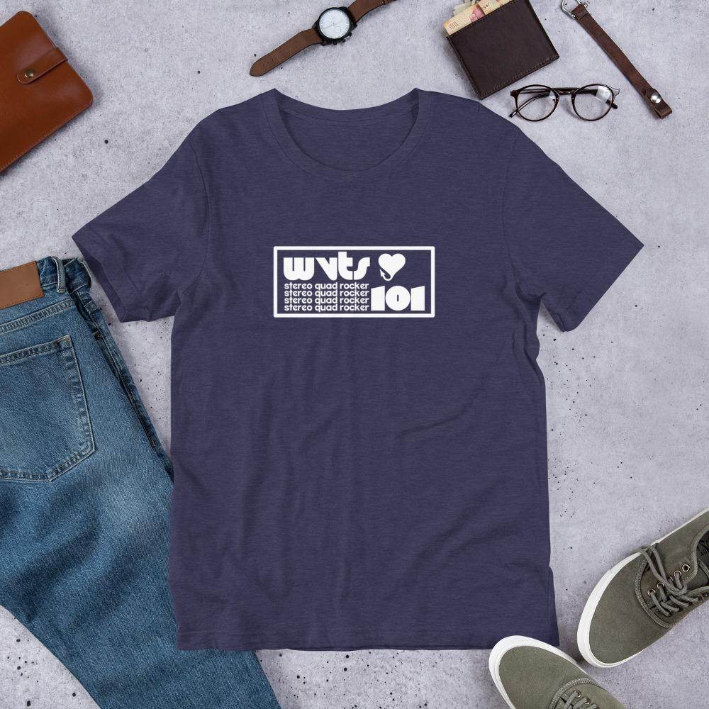 WVTS 101 - Stereo Quad Rocker - Terre Haute Indiana - Short-Sleeve Unisex T-Shirt - EdgyHaute
