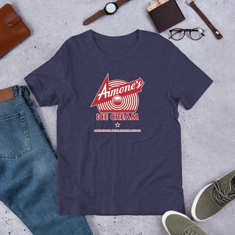 Aimone's Ice Cream (red) - Clinton Indiana - Short-Sleeve Unisex T-Shirt - EdgyHaute