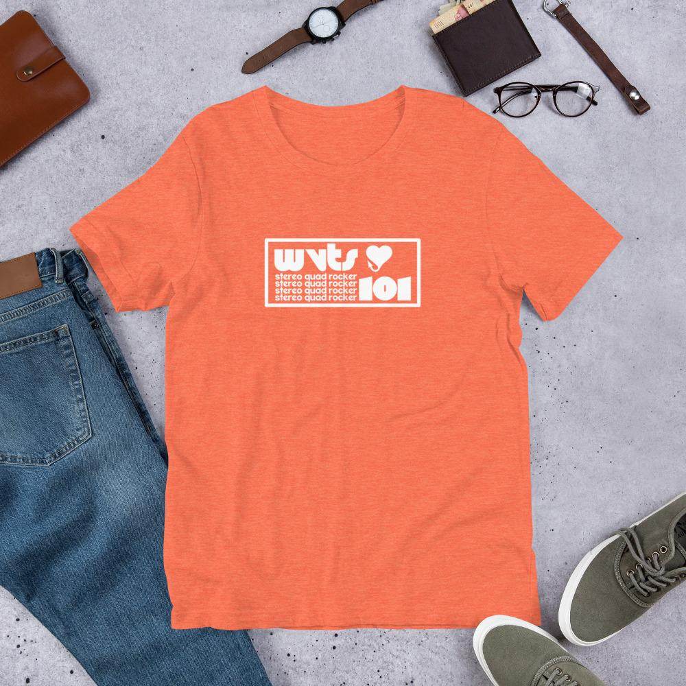 WVTS 101 - Stereo Quad Rocker - Terre Haute Indiana - Short-Sleeve Unisex T-Shirt - EdgyHaute