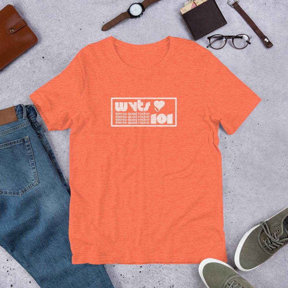 WVTS 101 - Stereo Quad Rocker (distressed) - Terre Haute Indiana - Short-Sleeve Unisex T-Shirt - EdgyHaute
