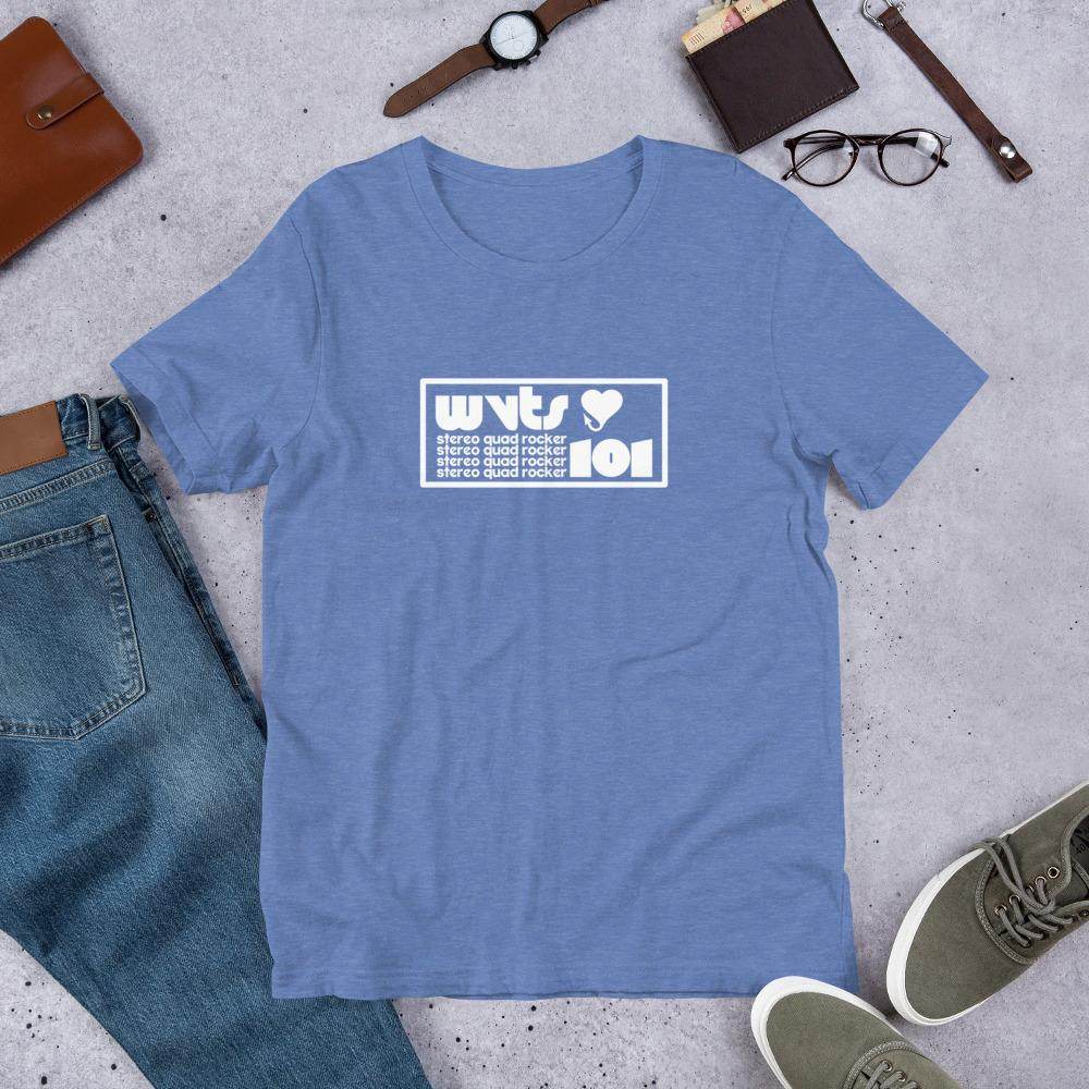 WVTS 101 - Stereo Quad Rocker - Terre Haute Indiana - Short-Sleeve Unisex T-Shirt - EdgyHaute