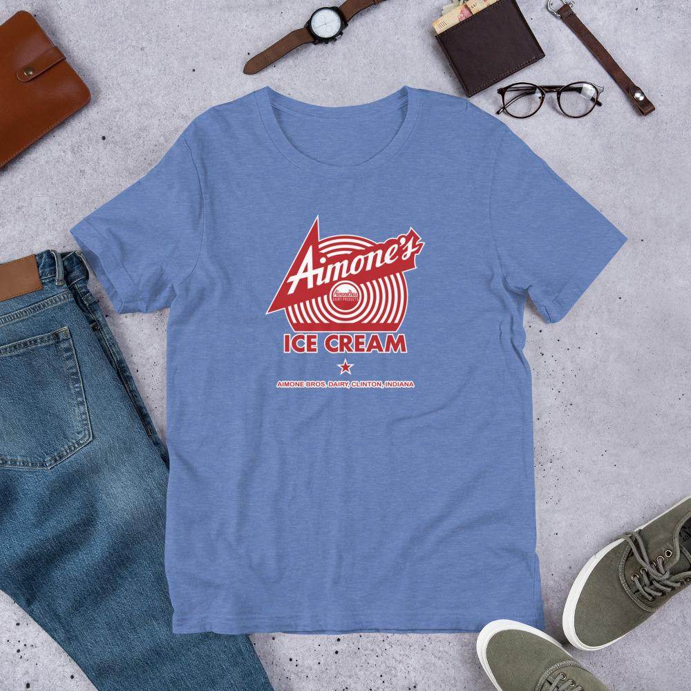 Aimone's Ice Cream (red) - Clinton Indiana - Short-Sleeve Unisex T-Shirt - EdgyHaute
