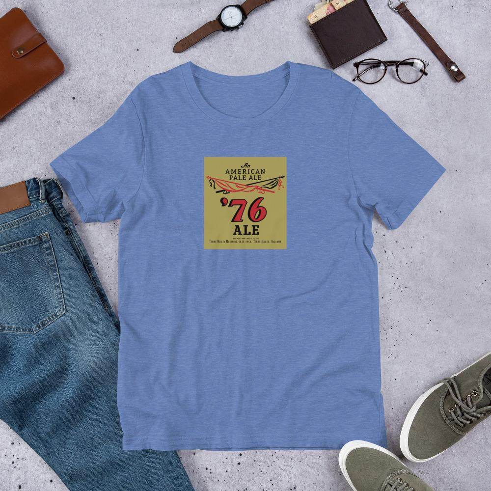 76 Ale (bottle label) - Terre Haute Indiana - Short-Sleeve Unisex T-Shirt - EdgyHaute