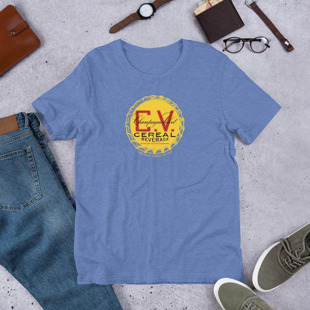 Champagne Velvet Cereal Beverage (cap) - Terre Haute Indiana - Short-Sleeve Unisex T-Shirt - EdgyHaute
