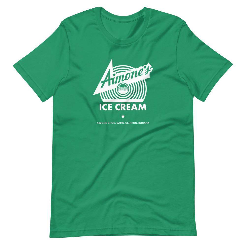 Aimone's Ice Cream (white) - Clinton Indiana - Short-Sleeve Unisex T-Shirt - EdgyHaute