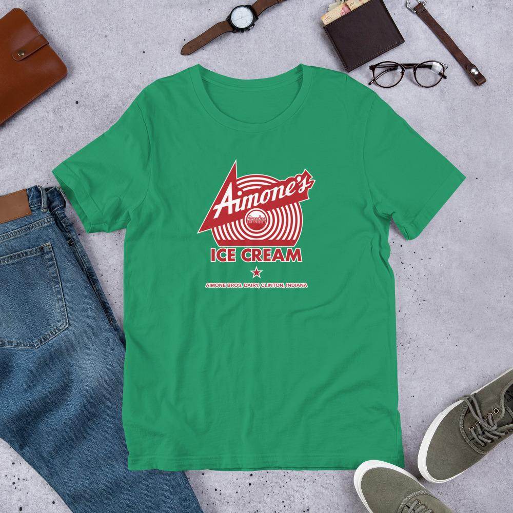 Aimone's Ice Cream (red) - Clinton Indiana - Short-Sleeve Unisex T-Shirt - EdgyHaute