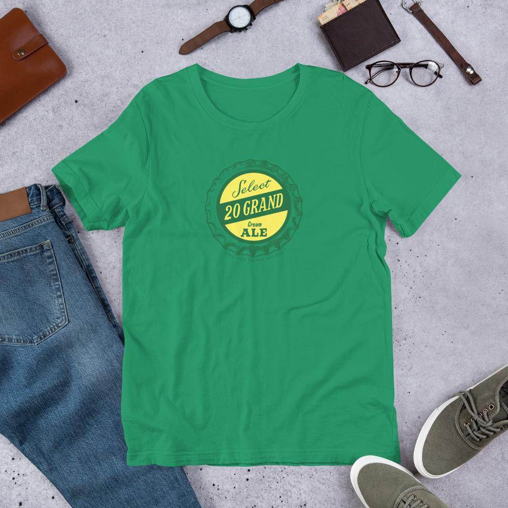 20 Grand Cream Ale (cap) - Terre Haute Indiana - Short-Sleeve Unisex T-Shirt - EdgyHaute