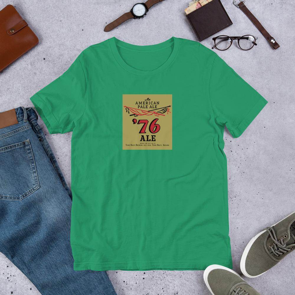 76 Ale (bottle label) - Terre Haute Indiana - Short-Sleeve Unisex T-Shirt - EdgyHaute