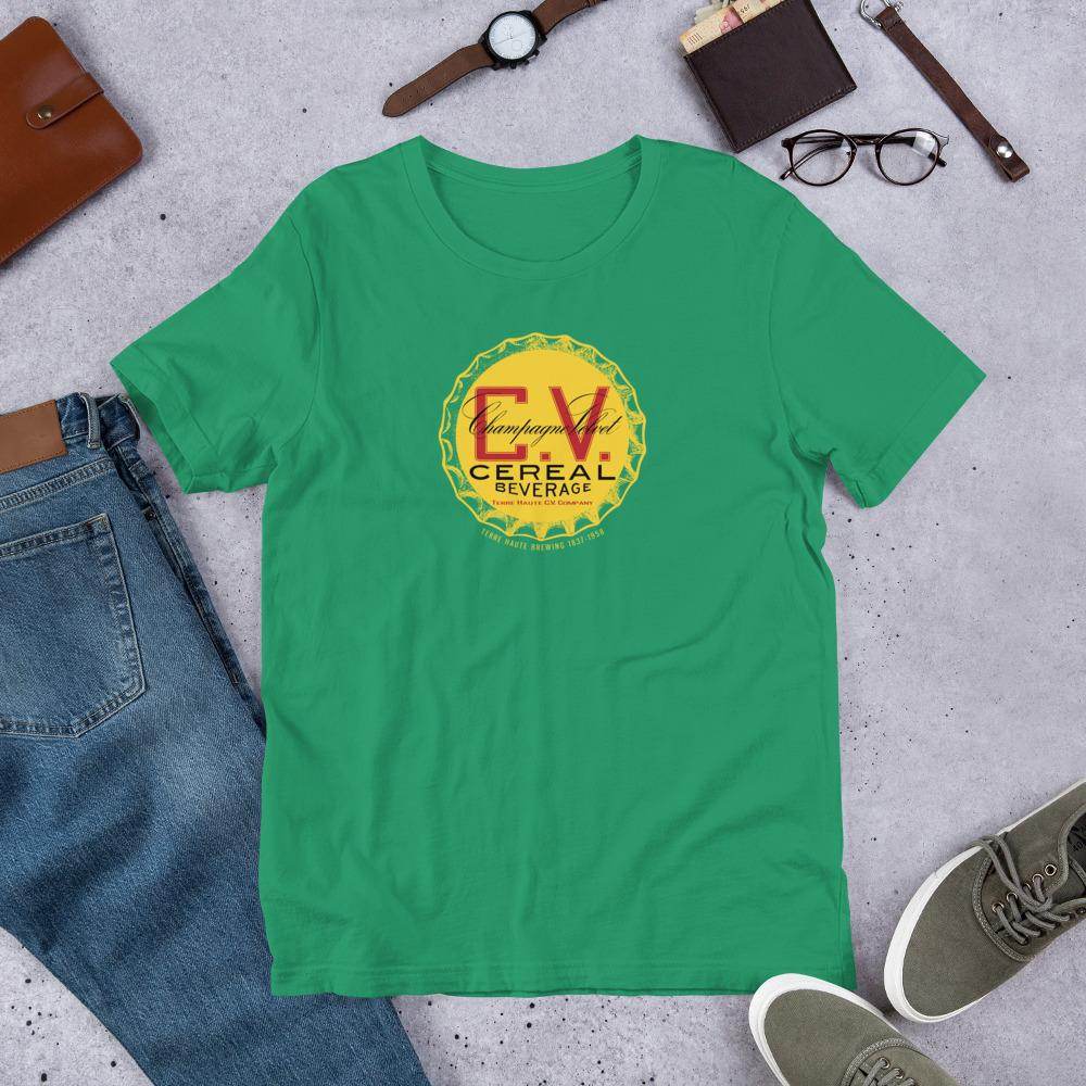 Champagne Velvet Cereal Beverage (cap) - Terre Haute Indiana - Short-Sleeve Unisex T-Shirt - EdgyHaute