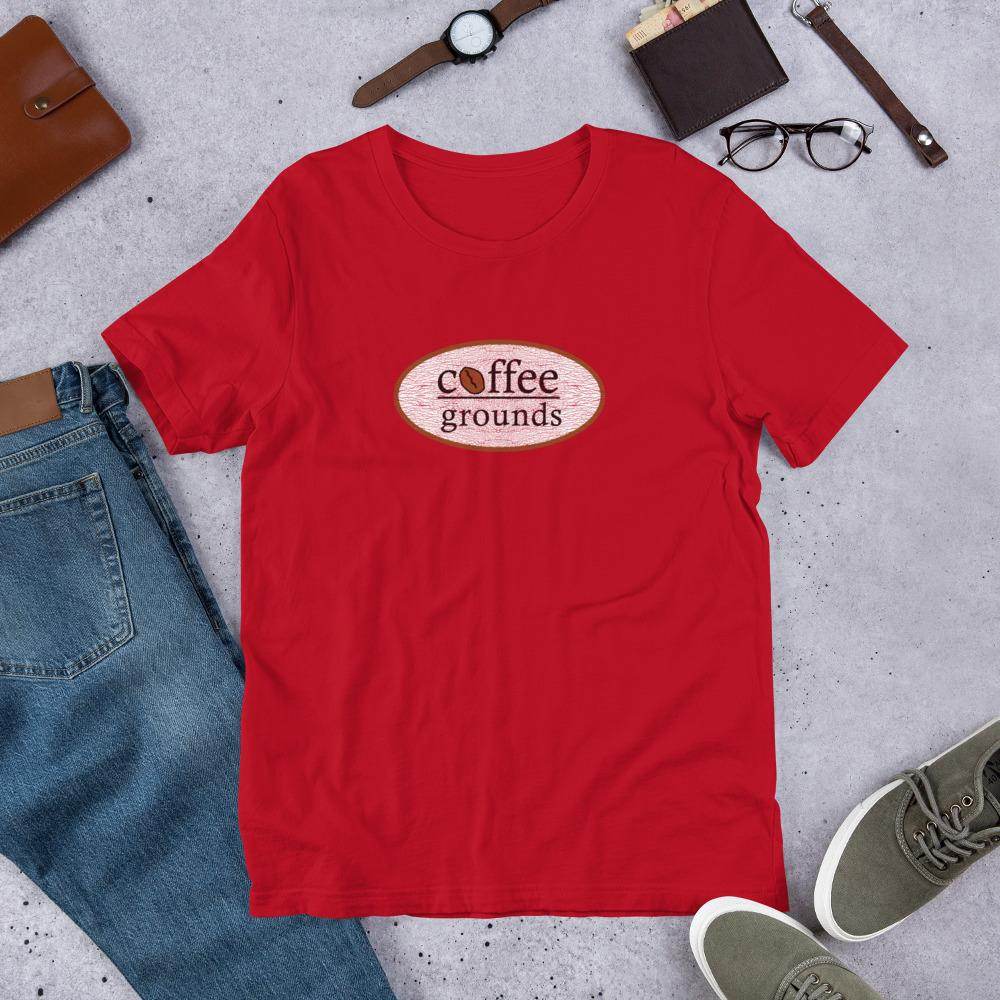 Coffee Grounds (distressed) - Terre Haute Indiana - Short-Sleeve Unisex T-Shirt - EdgyHaute