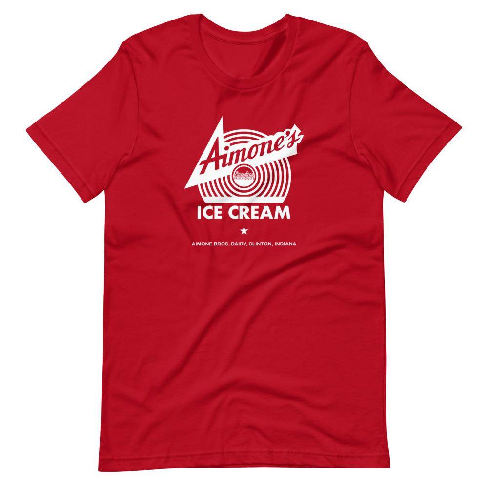 Aimone's Ice Cream (white) - Clinton Indiana - Short-Sleeve Unisex T-Shirt - EdgyHaute