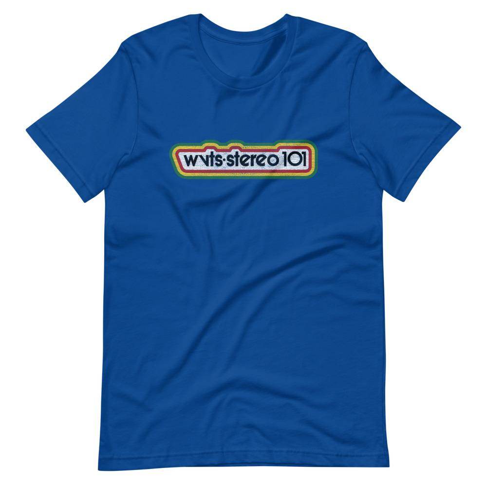 WVTS 101 - Stereo 101 (distressed) - Terre Haute Indiana - Short-Sleeve Unisex T-Shirt - EdgyHaute