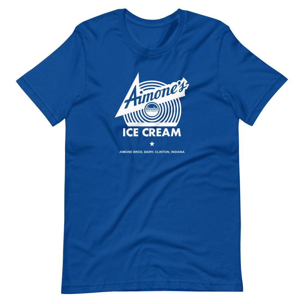 Aimone's Ice Cream (white) - Clinton Indiana - Short-Sleeve Unisex T-Shirt - EdgyHaute