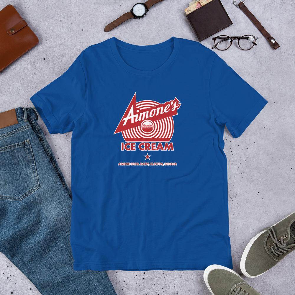 Aimone's Ice Cream (red) - Clinton Indiana - Short-Sleeve Unisex T-Shirt - EdgyHaute