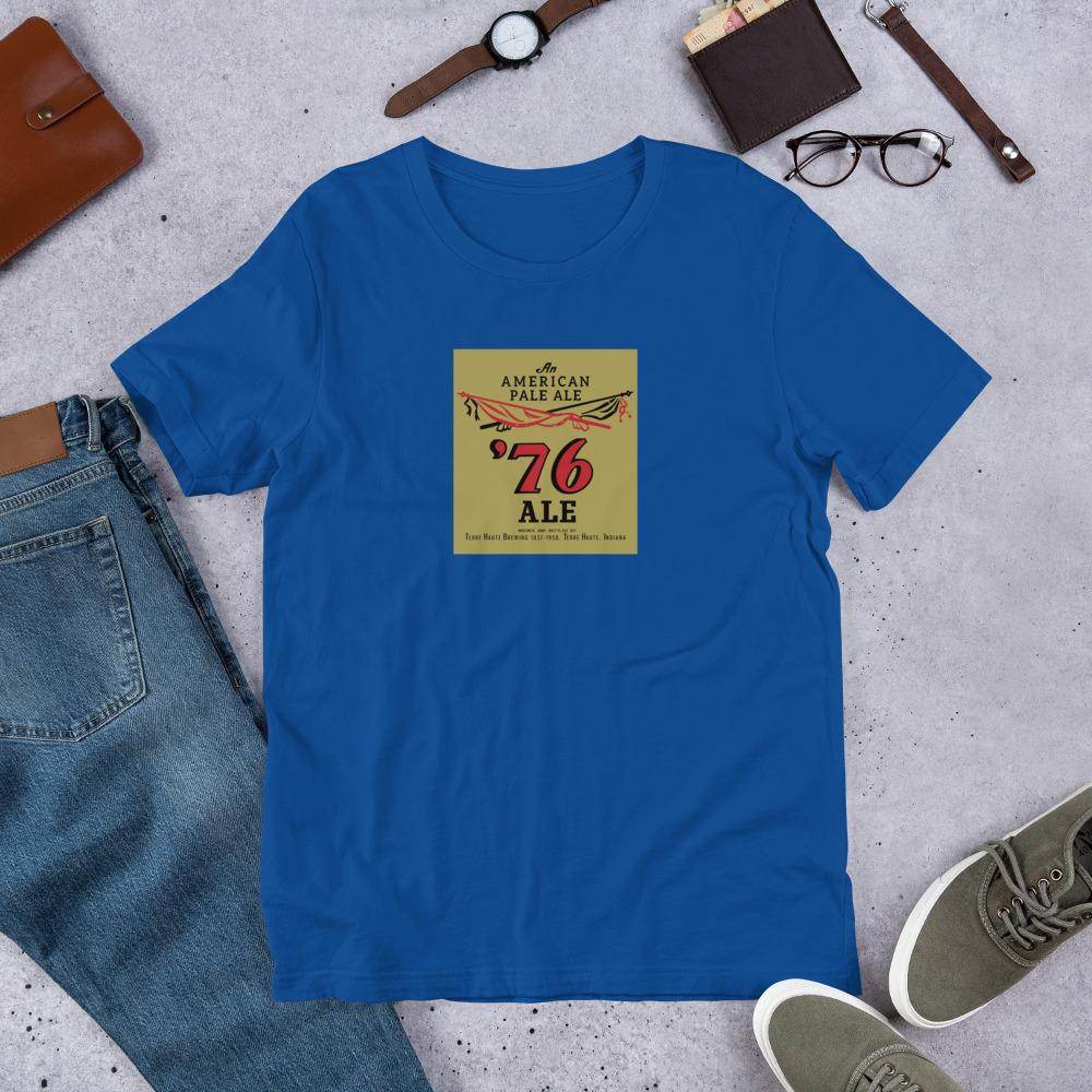 76 Ale (bottle label) - Terre Haute Indiana - Short-Sleeve Unisex T-Shirt - EdgyHaute
