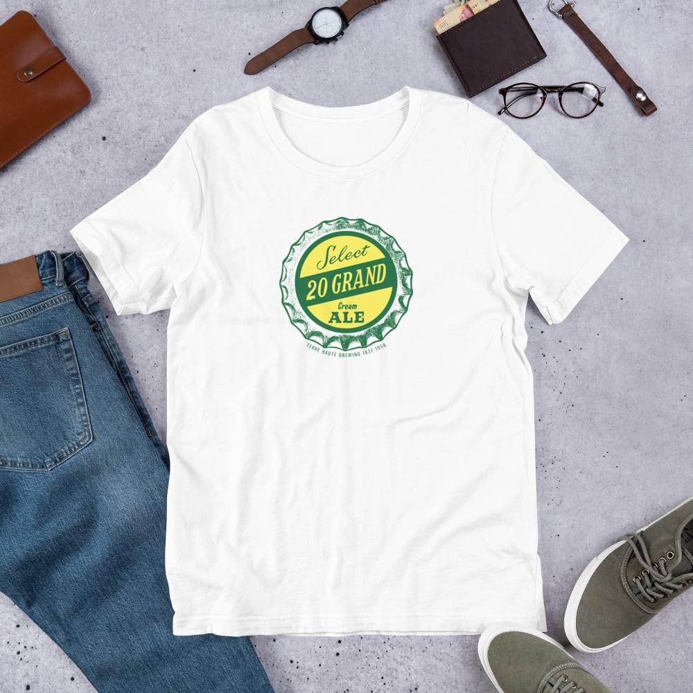 20 Grand Cream Ale (cap) - Terre Haute Indiana - Short-Sleeve Unisex T-Shirt - EdgyHaute
