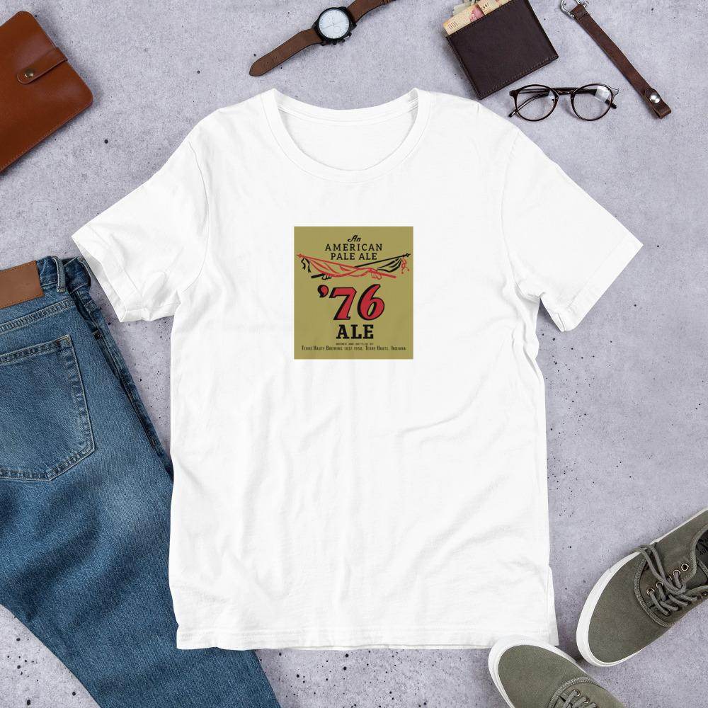 76 Ale (bottle label) - Terre Haute Indiana - Short-Sleeve Unisex T-Shirt - EdgyHaute