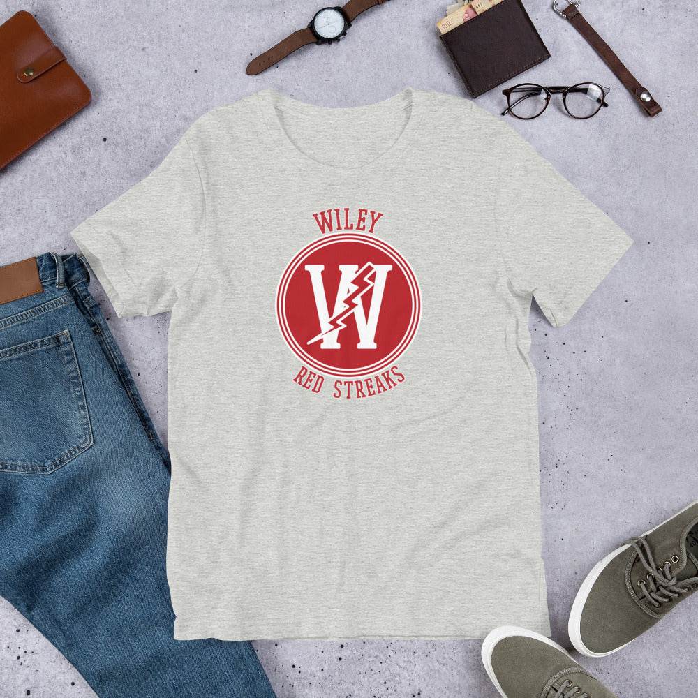 Wiley HS Red Streaks - center court design - Unisex t-shirt - EdgyHaute