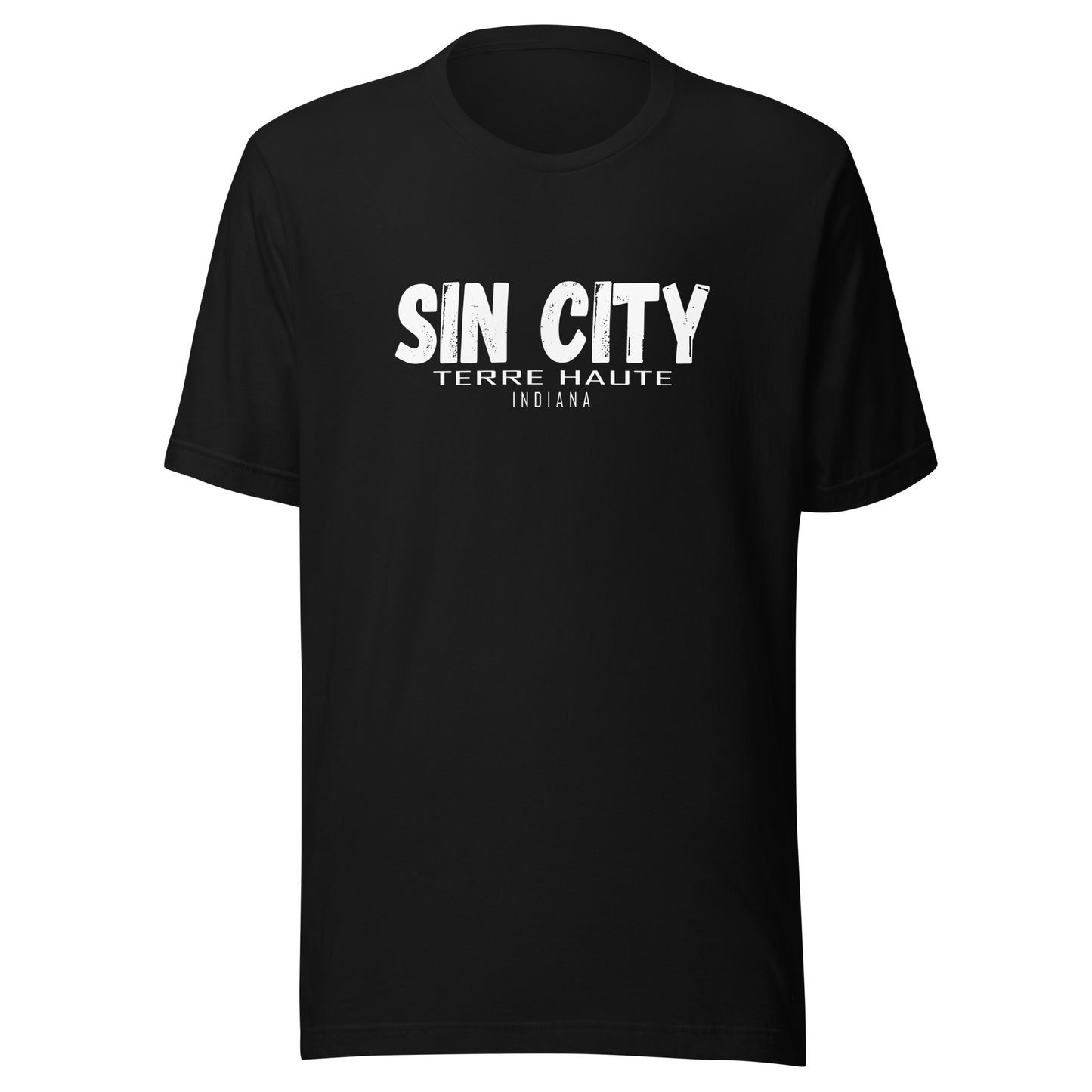 Sin City (white) - Terre Haute Indiana - Short-Sleeve Unisex T-Shirt - EdgyHaute