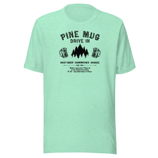 Pine Mug Drive-In (black) - Terre Haute Indiana - Short-Sleeve Unisex T-Shirt - EdgyHaute