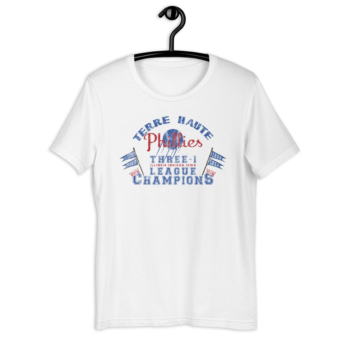 Terre Haute Phillies Baseball (distressed) - Terre Haute Indiana - Unisex t-shirt - EdgyHaute