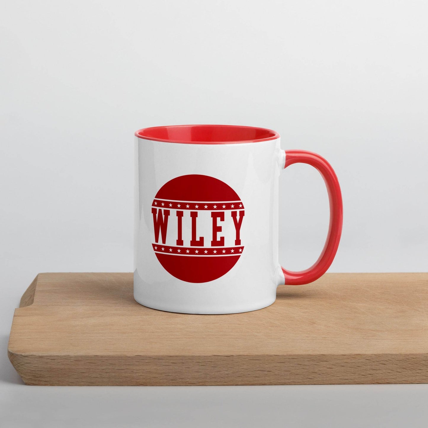 Wiley HS Red Streaks - button design - Coffee mug (white with red accent) - EdgyHaute