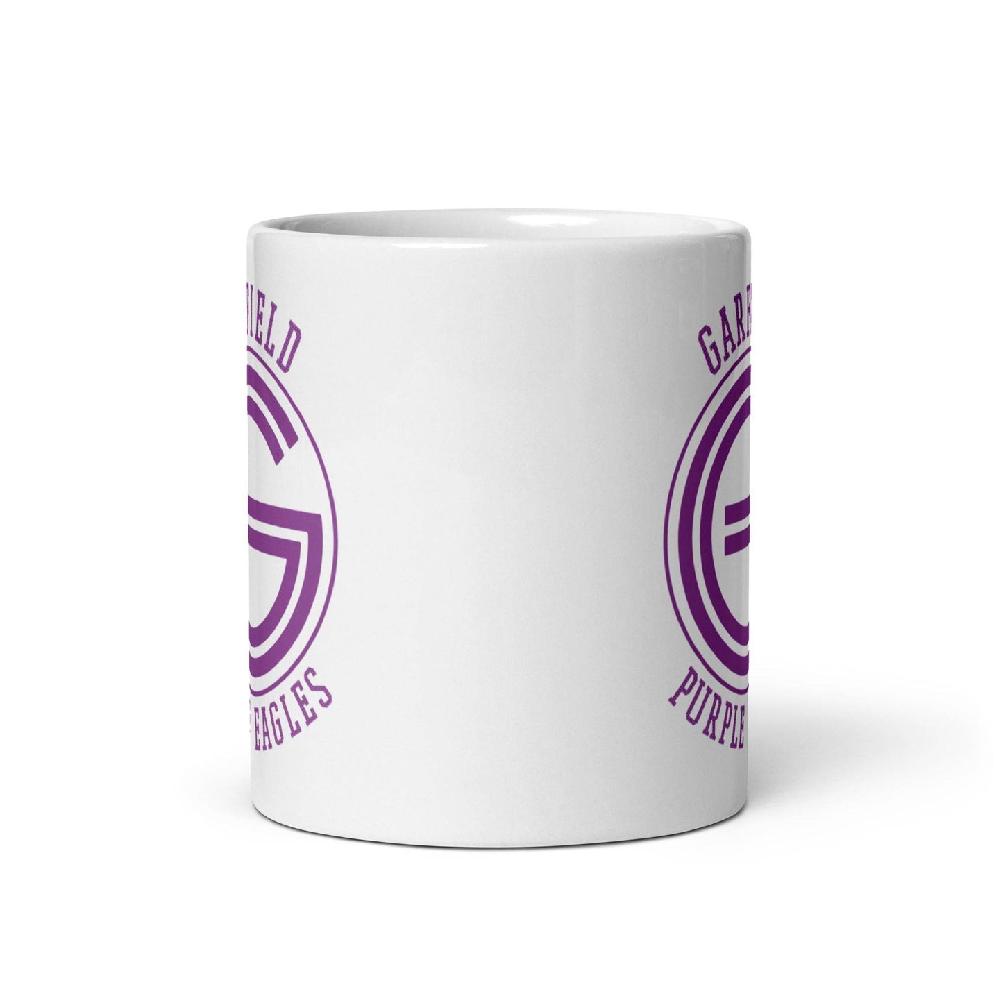 Garfield HS Purple Eagles - center court design - Coffee mug (white) - EdgyHaute