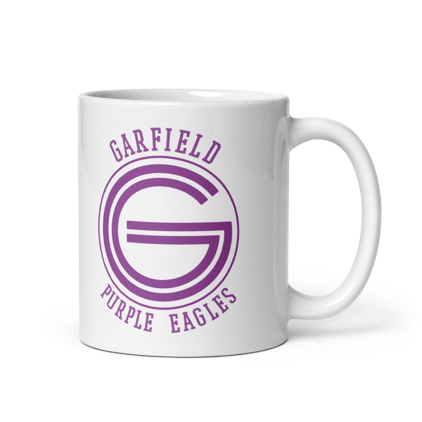 Garfield HS Purple Eagles - center court design - Coffee mug (white) - EdgyHaute