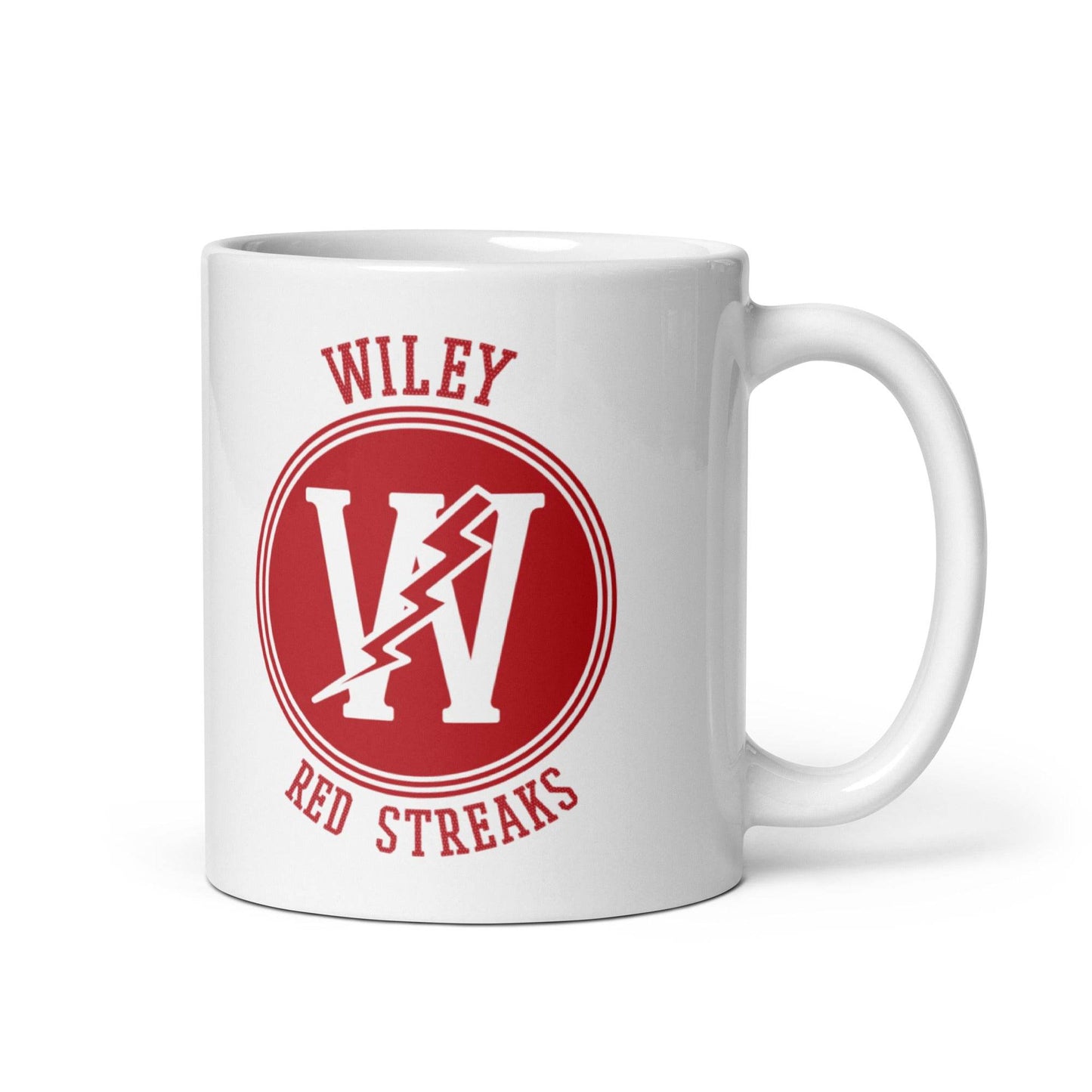 Wiley HS Red Streaks - center court design - Coffee mug (white) - EdgyHaute
